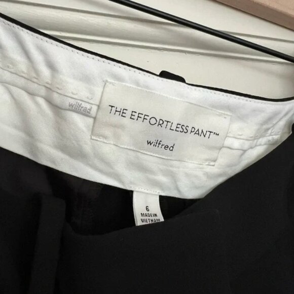 Aritzia Wilfred The Effortless Pant Wide Leg High Waist Crepette in Black Size 6 - Picture 9 of 9